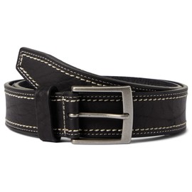 Johnston & Murphy Double Contrast Stitch Belt Black 44, Black, 44