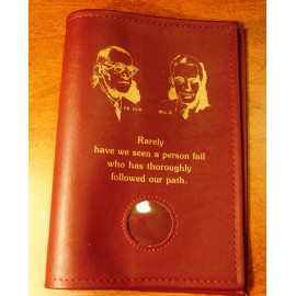 sw Alcoholics Anonymous AA Big Book cover burgundy Founders Medallion Holder Coin