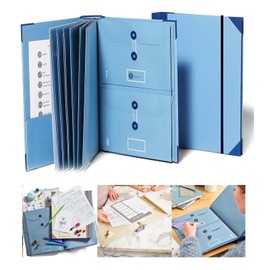 in Case I Go Missing Binder, Folio Document Organizer Binder Multipurpose Important Document Storage Folder Protective File Storage for Work Office School Home