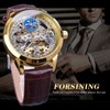 FORSINING Men's Skeleton Moon Phase Watch Mechanical Self-Wind Tourbillon Dual