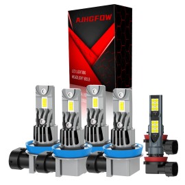 AJHGFOW For Jeep Grand Cherokee 19-21 6pcs 6500K LED Headlight Hi/Lo Beam+Fog Light Bulb