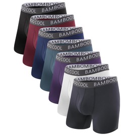 BAMBOO COOL Men’s Underwear Boxer Briefs 7-Pack Breathable and Soft with Fly Underwear for Men