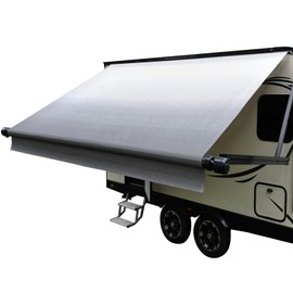 Dulepax RV Awning Fabric Replacement(10'2" Fabric) Heavy Duty 16 oz Vinyl Fabric -Camper Awning Replacement Universal Replacement RV Awnings for All Awning Brands-Senior Fade Grey
