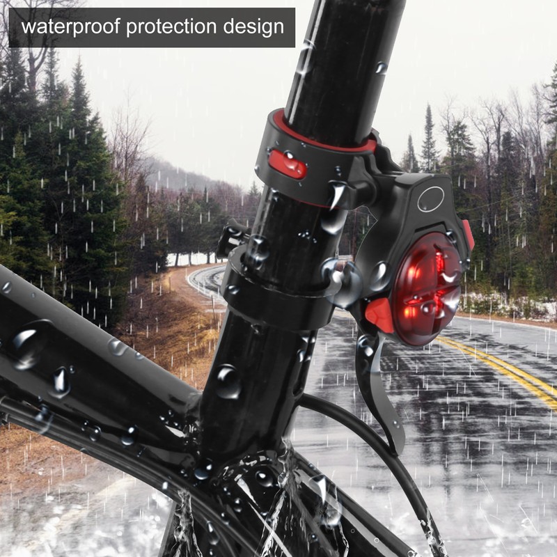 Bike Induction Taillight USB Rechargeable Waterproof Warning LED Rear Lights