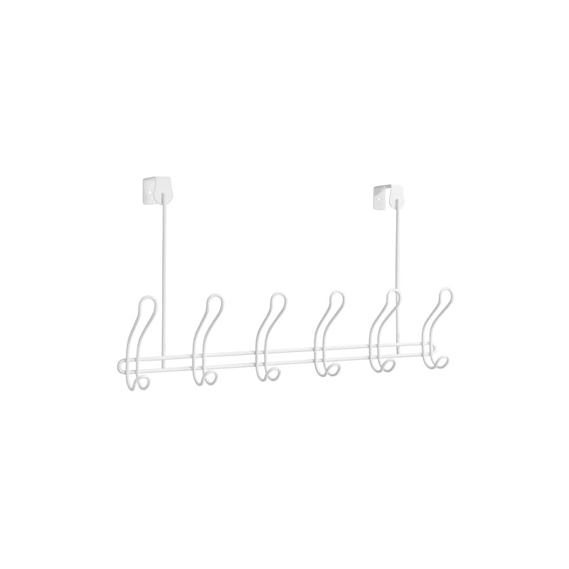 iDesign Door Classico Collection – White OTD 6 Hook Rack
