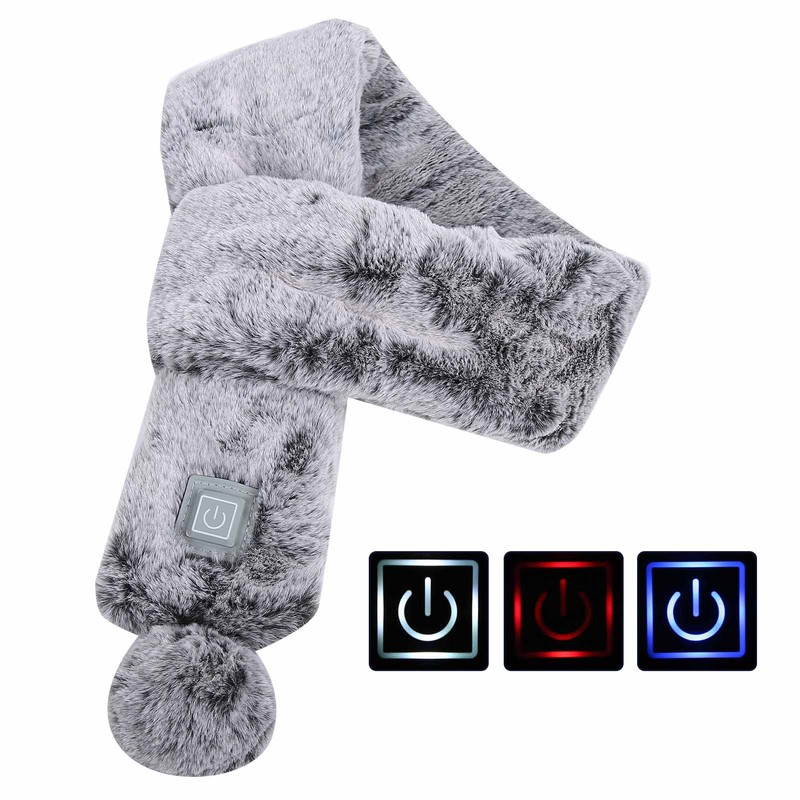 Electric Heated Scarf USB Plush Neck Scarf Graphene Warm Temperature