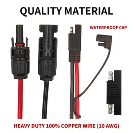 10 AWG SAE to Solar Panel Adapter, RV Solar Panel Connector Cable, Solar to SAE Connector Cable, with SAE Polarity Reverse Adapter Plug