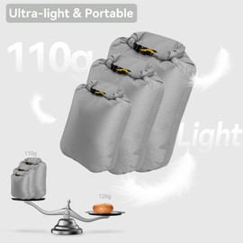 HIKEMAN Waterproof Dry Bag Set - Lightweight Canoe Bags Dry Sack,Roll Top Drifting Bag,3-Pack Stuff Sack for Kayaking Rafting Boating Hiking Camping Travel Backpacking (Khaki)