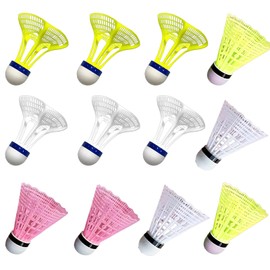 ElevaPulse 12 Farbige Federbälle, Hochwertige Badminton Bälle Für Training, Spiele Und Freizeit, Ideal Für Familien, Schulen Und Teams