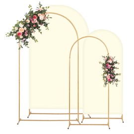 Toolterritary Metal Arch Backdrop Stand and Cover Set, 8FT, 7.2FT Party Backdrop, Easy to Assemble, Backdrop Stand for Parties, Birthday, Baby Shower