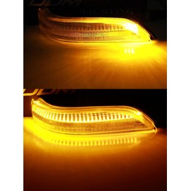 iJDMTOY Semi-Clear Lens Full LED Strip Dynamic Sequential Blink/Flow Side Mirror Turn Signal Light Assembly Kit Compatible with 2005-2013 Acura RL