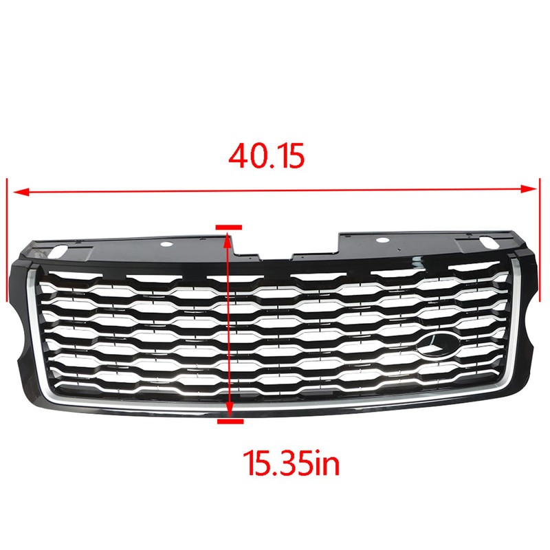 Front Bumper Upper Grille Black Chrome Replacement for Range Rover