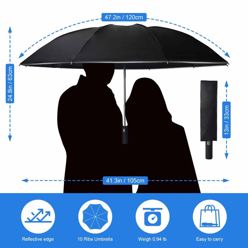 DAWNTREES Windproof Travel Umbrella,Automatic Opening And Closing,Compact, Sturdy, and Lightweight,Sun