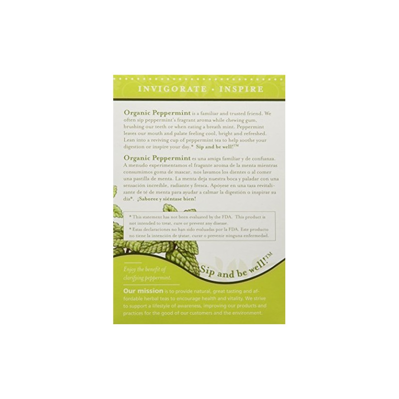 Lifestyle Awareness Organic Peppermint Tea, Caffeine Free, 20 Tea Bags