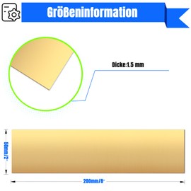 Uxney Brass Sheet, 1.5 mm x 50 mm x 200 mm, 99.9% Pure Brass Plates for DIY, Jewellery, Electrical, Repair, Industry (Pack of 1)