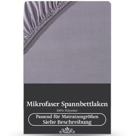 Visaggio Microfibre Fitted Sheet 90-100 x 200 cm Grey Microfibre Polyester Fitted Sheet