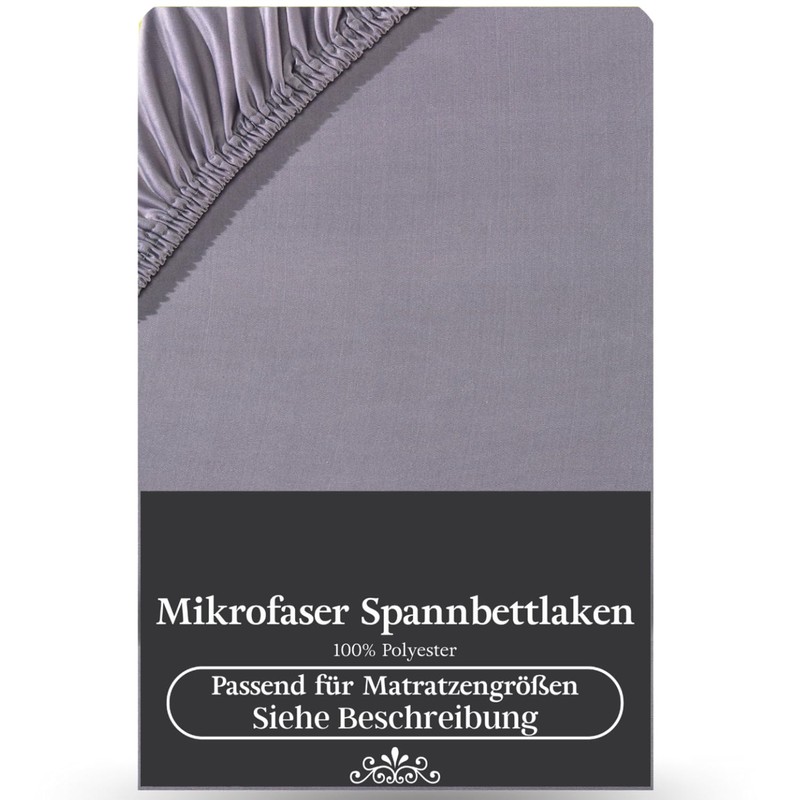 Visaggio Microfibre Fitted Sheet 90-100 x 200 cm Grey Microfibre