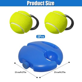 Jomdjmskes Tennis Trainer, Trainer Tennis Trainer Set, Baseboard Set with 2 Rebound Balls, Self-Study Exercise Training Tool, Tennis Training Equipment, Tennis Ball Practice for Solo Training Adults