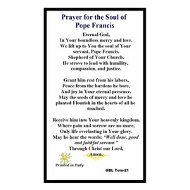 Gifts by Lulee, LLC A Prayer for the Pope Praying Card His Holiness Pope Francis Laminated