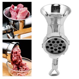 Meat Grinder, Aluminium Multifunctional Manual Meat Grinder, Spice Pepper Grinder, Kitchen Appliances for Table Mounting, Tin-Plated Cast Steel, Silver