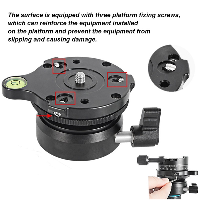 Tripod Head DY‑60N Tripod Leveling Base Leveler Adjusting Plate for