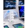 Power Strip Tower with Multiple Outlets, Flat Plug Surge Protector