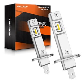 SEALIGHT H1 Bulbs or Fog Bulb, 6500K Super Bright H1 Fog Light with 15000RPM Cooling Fan, Plug-N-Play, Pack of 2