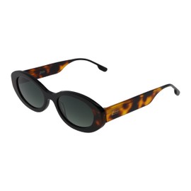 ZEALOUS Inspire Sunglasses: Handmade Acetate Oval Shades with UV400 Protection (Black Tortoiseshell with Blue Black Lens)