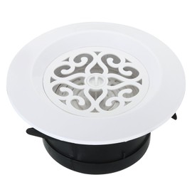 PATIKIL 4 Inch Round Air Vent, Adjustable Ceiling Diffuser Grill Cover ABS Louver Soffit Vent with Screen for Bathroom Kitchen Living Room, White