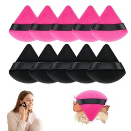 Set de 12 esponjas de polvo triangulares para facial,Borlas para Maquillaje en Seco y Mojado,Terciopelo Suave para Polvo Suelto Corporale/Base de Maqu