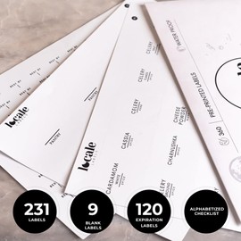 360 Spice Label Stickers for Spice Jars including Global Spices and 120 Best-By Labels for Kitchen Pantry, Storage Organization- Global Spice Collection (White, Square)