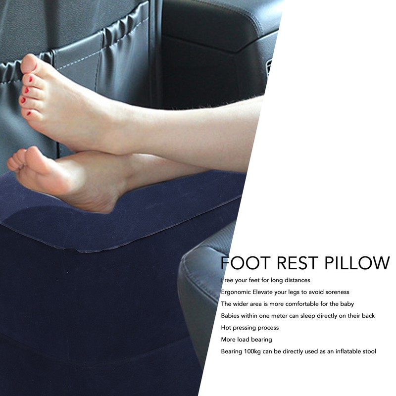 Inflatable Foot Rest Double Valve Blue PVC Flocking Washable Inflatable