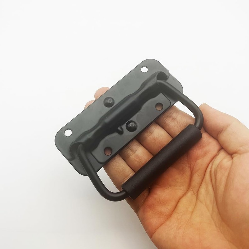 JaBoaRe Black Flight Case Handle,Length100mm/3.93" Wooden Box Circular Handle, Industrial