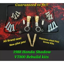 Romaxcycles 1988 Honda Shadow VT800 Carb Rebuild Kits   - Guaranteed To fit!! -