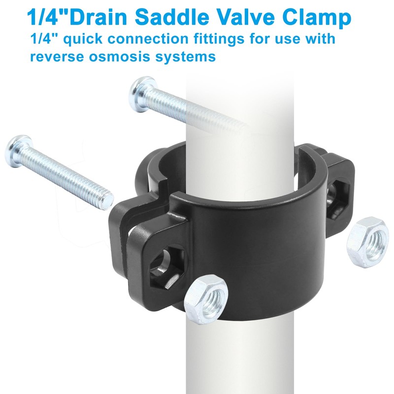 Waziaqoc 2 PCS Drain Saddle Valve with 3/8 Inch Quick