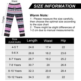 TODDOR 3 Pack Warm Girls Leggings Winter Thick Cotton Fleece Lined Leggings Kids Ankle Length Printed Stretch Pants
