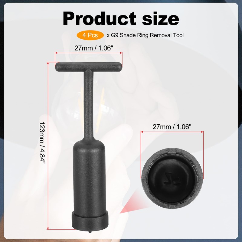 PATIKIL G9 Socket Ring Removal Tool, 4 Pcs PVC Plastic