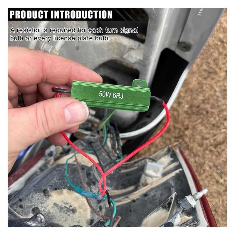 50W 6ohm LED Load Resistors with Quick Wire Clips, Aluminum