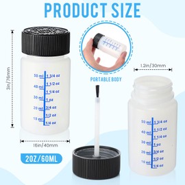 Mumufy Touch up Paint Bottles with Brush and Lid Empty Touch up Bottle with Mixing Balls 2 oz Fluid Capacity Leftover Paint Container for Car Scratches Repair (Black, Blue,240 Pcs)