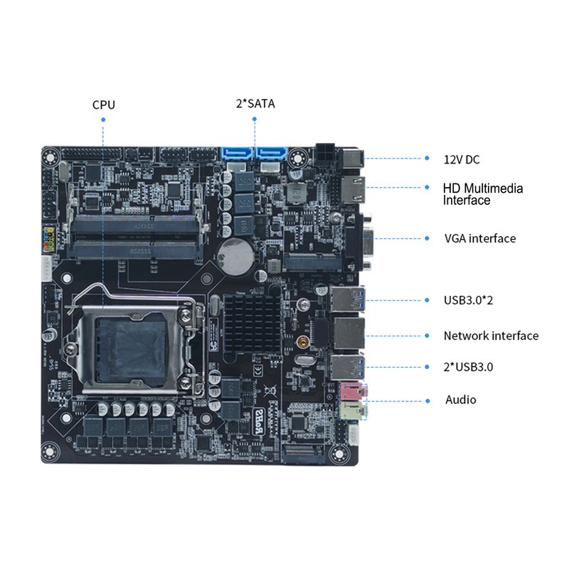 B250 Micro ITX Motherboard Dual Channel DDR3 Support VGA RJ45