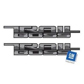 Decal Mods Trail Boss Replacement Decal Sticker for Chevy Silverado (2019-2024) Bed Side 1500 2500 HD (Set of 2) Gray Black - FPPGBLK | FG6A7