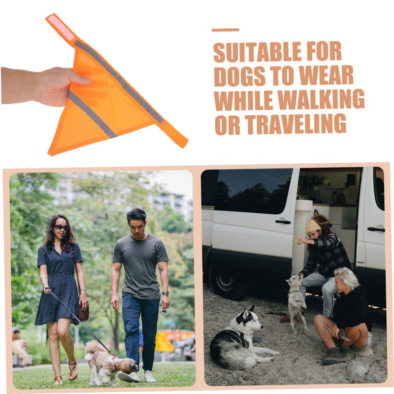 VICASKY 2pcs Reflective Pet Bandana High Visibility Triangle Scarf for