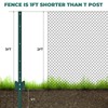 3 Feet Metal Fence Posts, 8 Pack U-Shaped Steel Stakes,