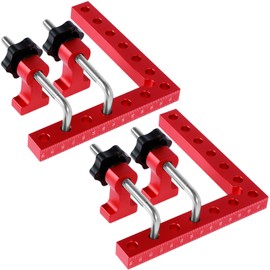 2/4Pcs Corner Clamp Aluminum Alloy 90 Degree Clamp Precise Woodworking Right Angle Clamp Inch and Metric L-Type Positioning Square Clamp with Fixer 5.5×5.5inch for DIY Picture Frame Fulasun