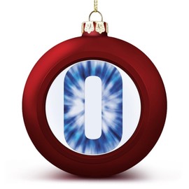 DOREENABE Red Christmas Ball Ornaments, Navy Blue Tie Letter Initial O Ball Ornament for Christmas Tree Pendant New Year Seasonal Holiday Decoration Xmas Keepsake Wedding Gifts for Friends