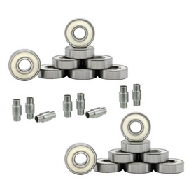 Hockey Bearings ABEC 9, 7, 5 Inline Roller Speed Package 16 Bearings and 8 Spacers Kit (ABEC 9 - White)