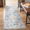 Bloom Rugs Washable Non-Slip 7 ft Runner - Teal/Peach Traditional