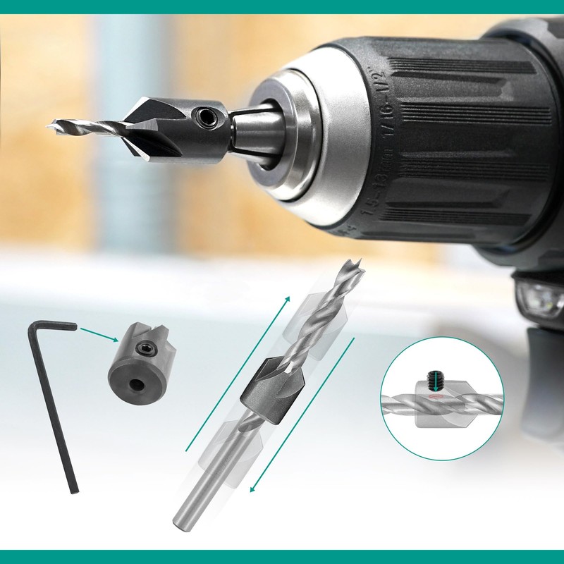 ENT 26518 5-Piece Countersink Set HSS, Diameter (d) 2.5-4.5 mm,