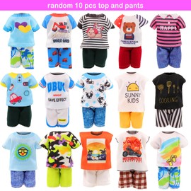 Miunana 36 PCS Chelsea Muñeca de niño Ropa y Accesorios Incluye 20 PCS Blusas y Pantalones Largos 14 PCS Muebles de la casa de muñecas 2 Pares de Zapatos para muñecas para 13 CM Muñeca de niño