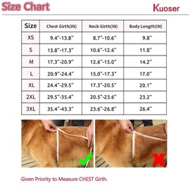 Kuoser Dog Coats Dog Jackets Waterproof Coats for Dogs Windproof Cold Weather Coats Small Medium Large Dog Clothes Reversible British Style Plaid Dog Sweaters Pets Apparel Winter Vest for Dog Red XL